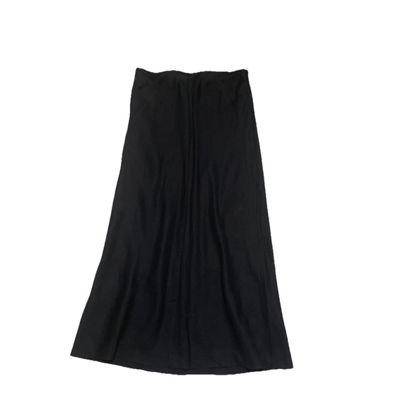 BR Banana Republic 100% Linen Black Maxi Skirt Size L Summer Evening Bohemian - Picture 4 of 14